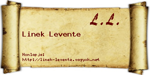 Linek Levente névjegykártya